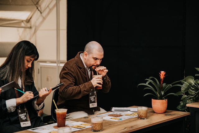 Coffee judges cupping and scoring